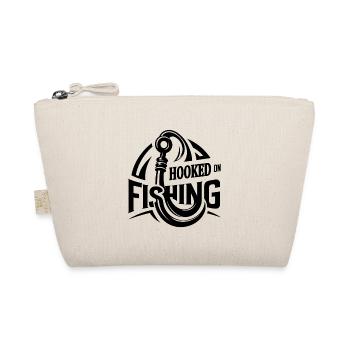 "Hooked on Fishing" - Stylish Angler's Graphic Tee - Organic Pouch - nature - Front