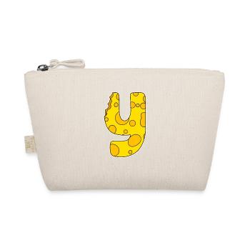 Letter Y - Initial Letter Y - Cheese Motif - Organic Pouch - nature - Front