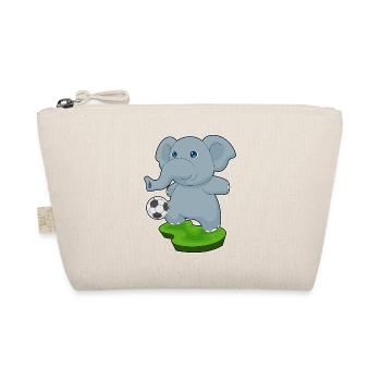 Elefant Fußballspieler Fußball Sport - Bio-Täschchen - Natur - Vorne