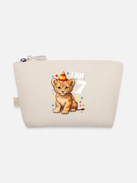 I' Years Old Lion Leo 7th Birthday - Organic Pouch - nature