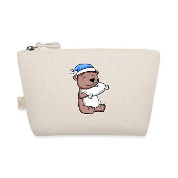 Ours avec oreiller et bonnet de couchage - Trousse biologique - nature - Devant