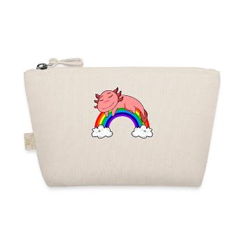 Axolotl Motif Kids Rainbow Sleeping - Organic Pouch - nature - Front