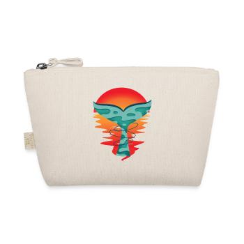 Ocean Sunset Fish Greeting Shark Fin Ahoy - Organic Pouch - nature - Front