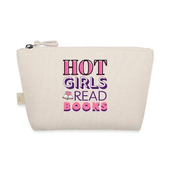 Hot Girls Read Books Literary Reading Funny Humor - Organic Pouch - nature - Front