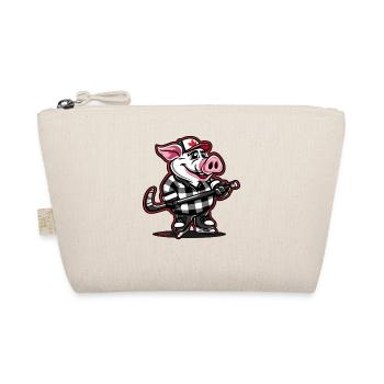 Ice Hockey Pig - Organic Pouch - nature - Front