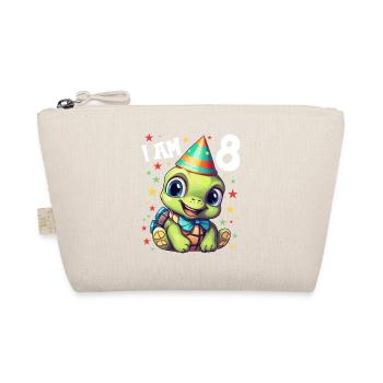 I'm 8 Turtles Turtle 8th Birthday - Organic Pouch - nature - Front