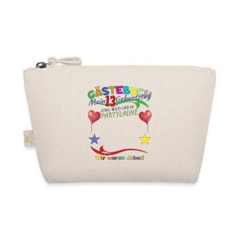 13th Birthday Girl & Boy Guestbook - Organic Pouch - nature - Front