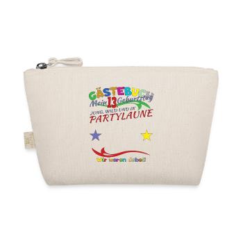 13th Birthday Girl & Boy Guestbook - Organic Pouch - nature - Front