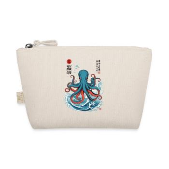 Octopus Ukiyo-E Japan Sea Kraken Design - Organic Pouch - nature - Front