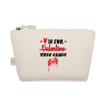 Gamer Valentine - Love & Play Controller Heart Tee - Organic Pouch - nature - Front