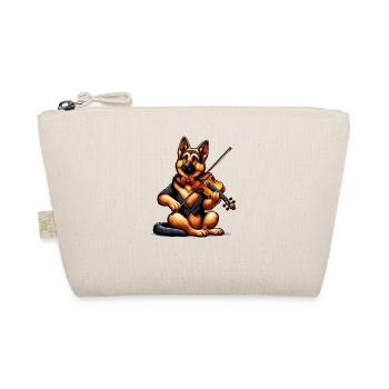German Shepherd playing violin - Organic Pouch - nature - Front
