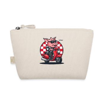 On my scooter on the road: The moped pig - Organic Pouch - nature - Front