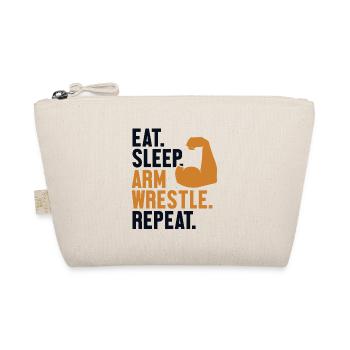 Eat Sleep Arm Wrestle Repeat Exercise Trainer Arm - Organic Pouch - nature - Front