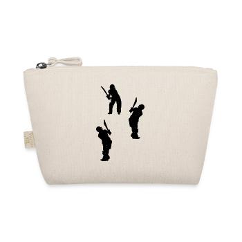 Cricket Silhouette Cricket Player Silhouettes - Bio-Täschchen - Natur - Vorne