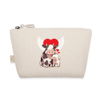 Amoureux des animaux Amoureux des animaux Vache Cochon Bien-être animal Coeur - Trousse biologique - nature - Devant