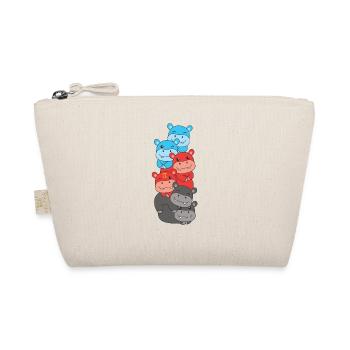 Polyamour Drapeau Fierté LGBTQ Hippopotame mignon - Trousse biologique - nature - Devant