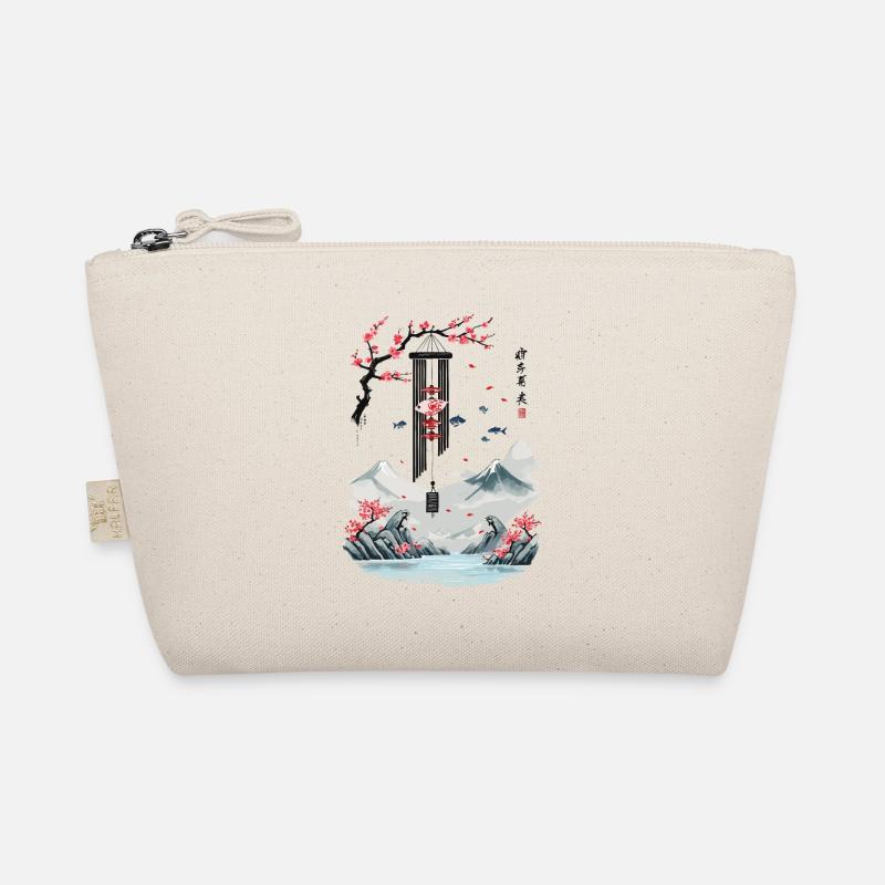 Ukiyo-E Cherry Blossom Pisces Wind Bells Design Organic Pouch