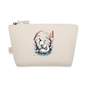 Japanischer Kawaii Kitsune Yokai Vintage Kanji - Bio-Täschchen - Natur - Vorne