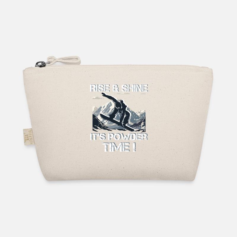 Snowboard Powder time - Bio-Täschchen - Natur