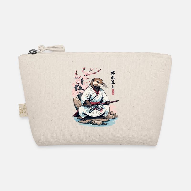 Otter Samurai süßes Japan Ukiyo-E Vintage Design Bio-Täschchen
