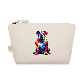 Bunte Pop Art Bulldogge Englische Bulldoggen - Bio-Täschchen - Natur - Vorne