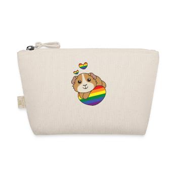 Drapeau arc-en-ciel Pride LGBTQ Cochon d’Inde mignon - Trousse biologique - nature - Devant