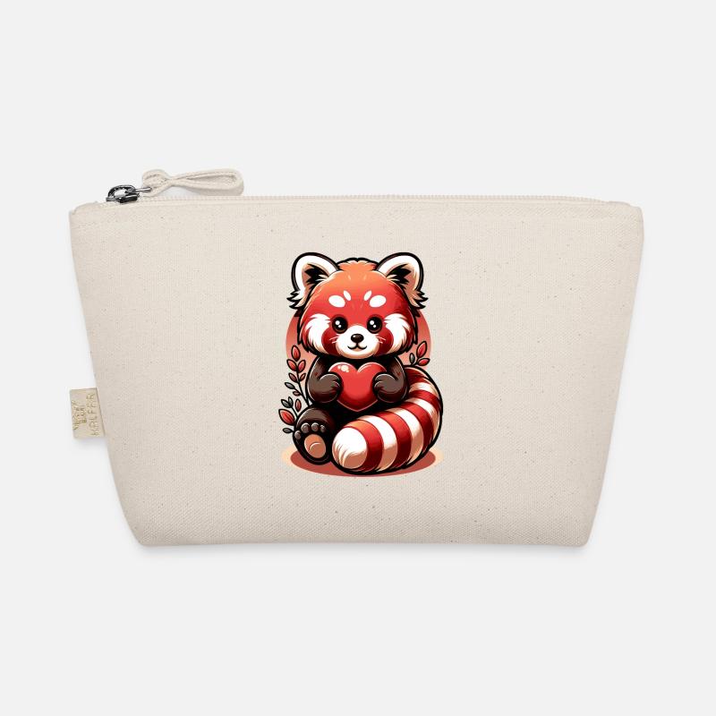 Red Panda Lovers – Süßer Roter Panda Mit Herz - Bio-Täschchen - Natur