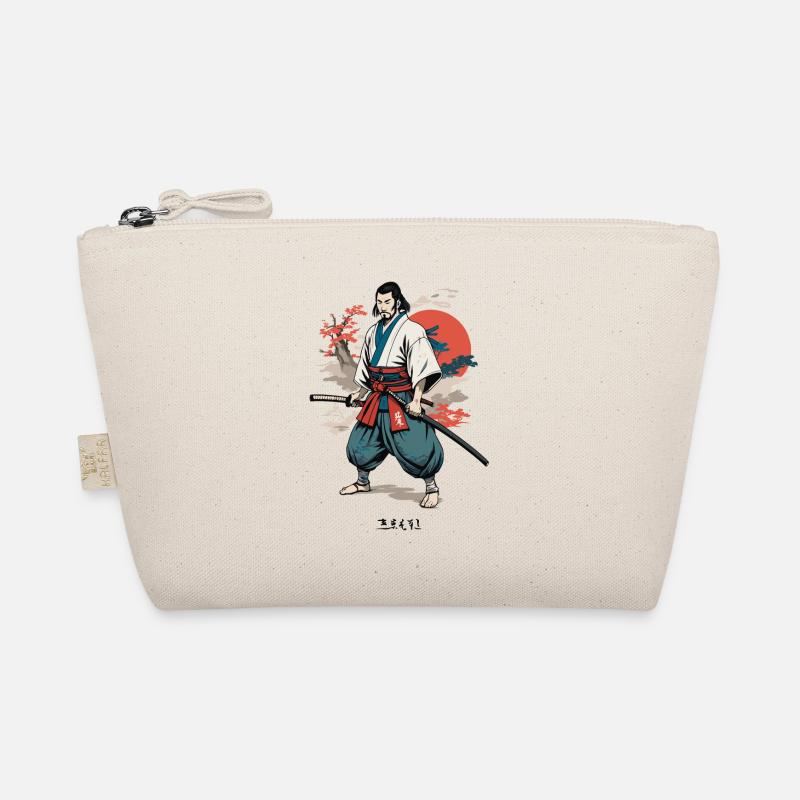 Retro Samurai Ninja Ukiyo-E Swordsman Design Organic Pouch