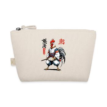 Samurai Rooster Vintage Japan Tokyo Streetwear Design - Organic Pouch - nature - Front