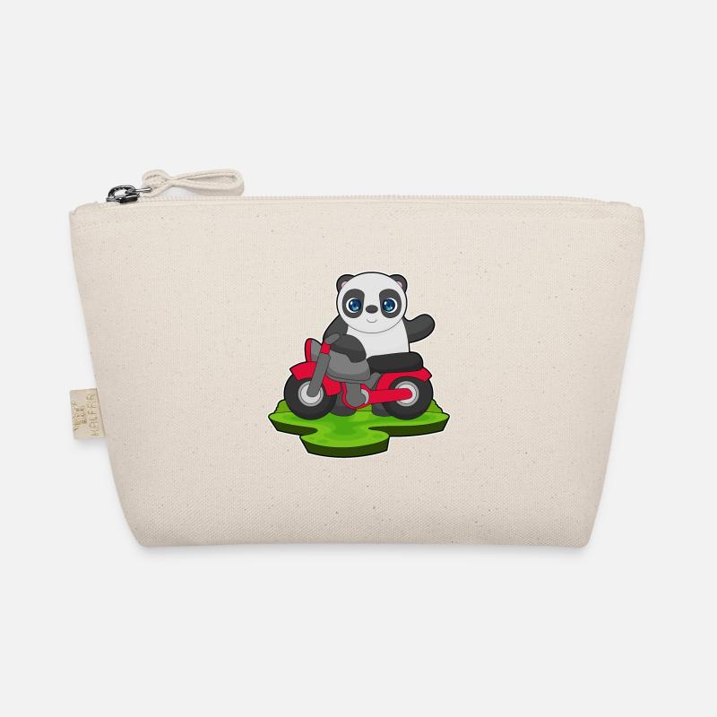 Panda Motorrad - Bio-Täschchen - Natur