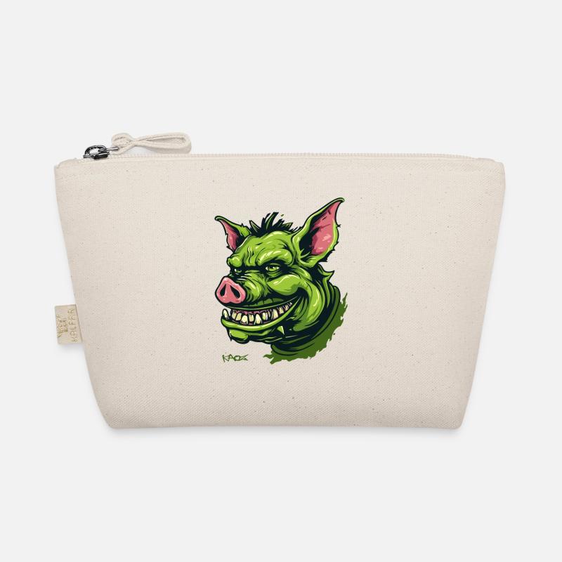 Grünes Goblin Schwein Bio-Täschchen