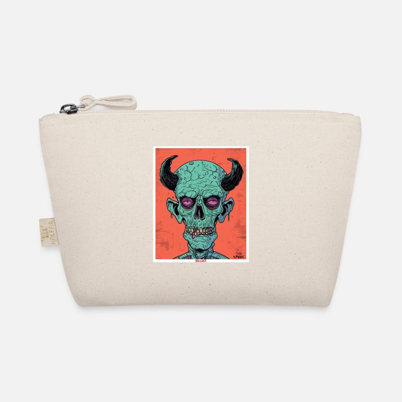 The Bullshit Monster Zombie Devil Skull Organic Pouch