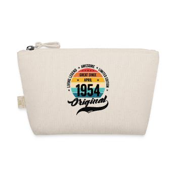 Retro 70 Years April 1954 Birthday Vintage Bday - Organic Pouch - nature - Front