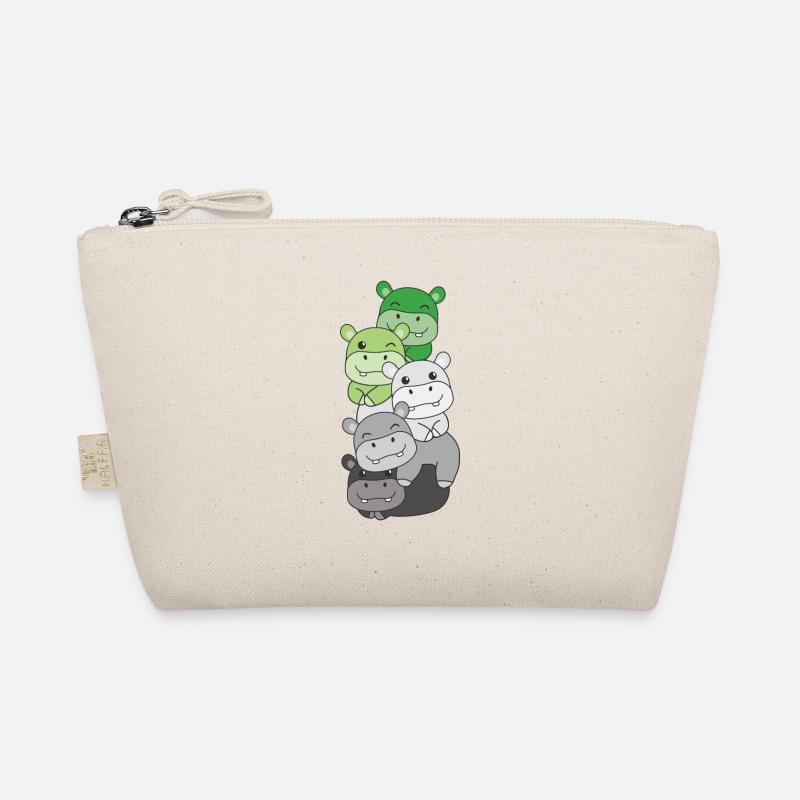 Aromance Flag Pride LGBTQ Cute Hippo Stack Organic Pouch