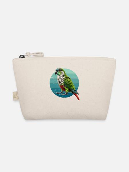 Green Cheeked Conure Illustration Conure Parrot - Organic Pouch - nature - Front