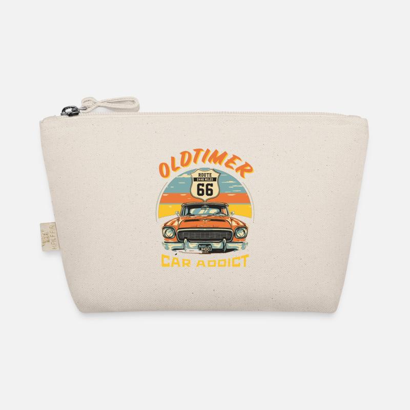 OLDTIMER – CAR ADDICT - Bio-Täschchen - Natur
