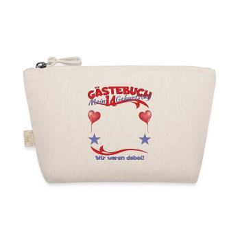 14th Birthday Girl & Boy Guestbook - Organic Pouch - nature - Front