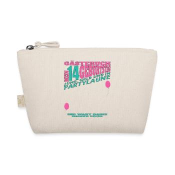 14th Birthday Girl & Boy Guestbook - Organic Pouch - nature - Front