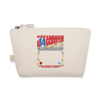 14th Birthday Girl & Boy Guestbook - Organic Pouch - nature - Front