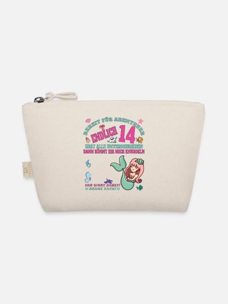 14th Birthday Girl & Boy Guestbook - Organic Pouch - nature