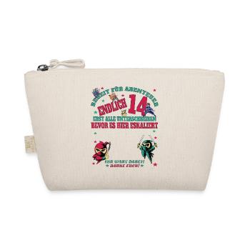 14th Birthday Girl & Boy Guestbook - Organic Pouch - nature - Front