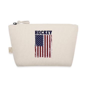 HOCKEY Amerika USA Grunge Flagge - Bio-Täschchen - Natur - Vorne