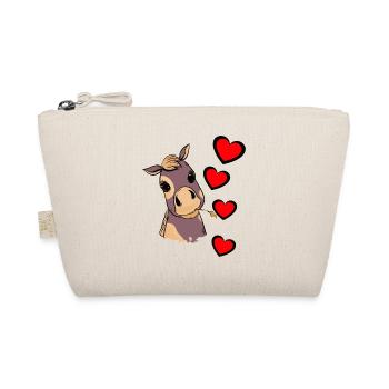 Poulain bébé cheval coeur enfant cadeau d’anniversaire - Trousse biologique - nature - Devant