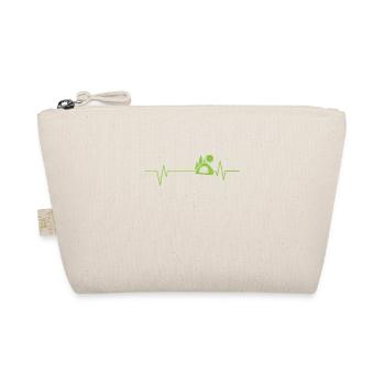 Heartbeat line my heart beats for camping - Organic Pouch - nature - Front