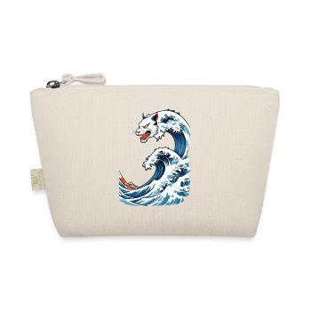 Cat Wave Ukiyo-E Vintage Japan Streetwear - Organic Pouch - nature - Front