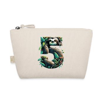 5 Year Old Sloth 5th Birthday Gift - Organic Pouch - nature - Front