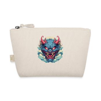 Japanese Hannya Demon Samurai Warrior Oni Mask - Organic Pouch - nature - Front
