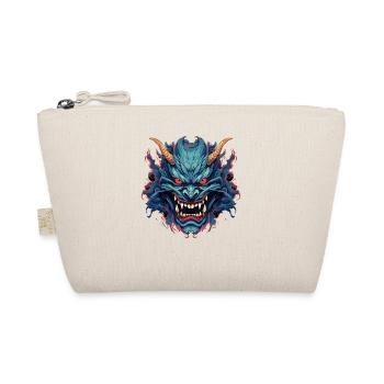 Japanese Hannya Demon Samurai Warrior Oni Mask - Organic Pouch - nature - Front