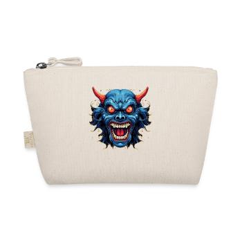 Japanese Hannya Demon Samurai Warrior Oni Mask - Organic Pouch - nature - Front