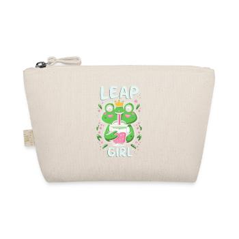 Leap Day Girl February 29th Birthday Frog Bubble - Organic Pouch - nature - Front